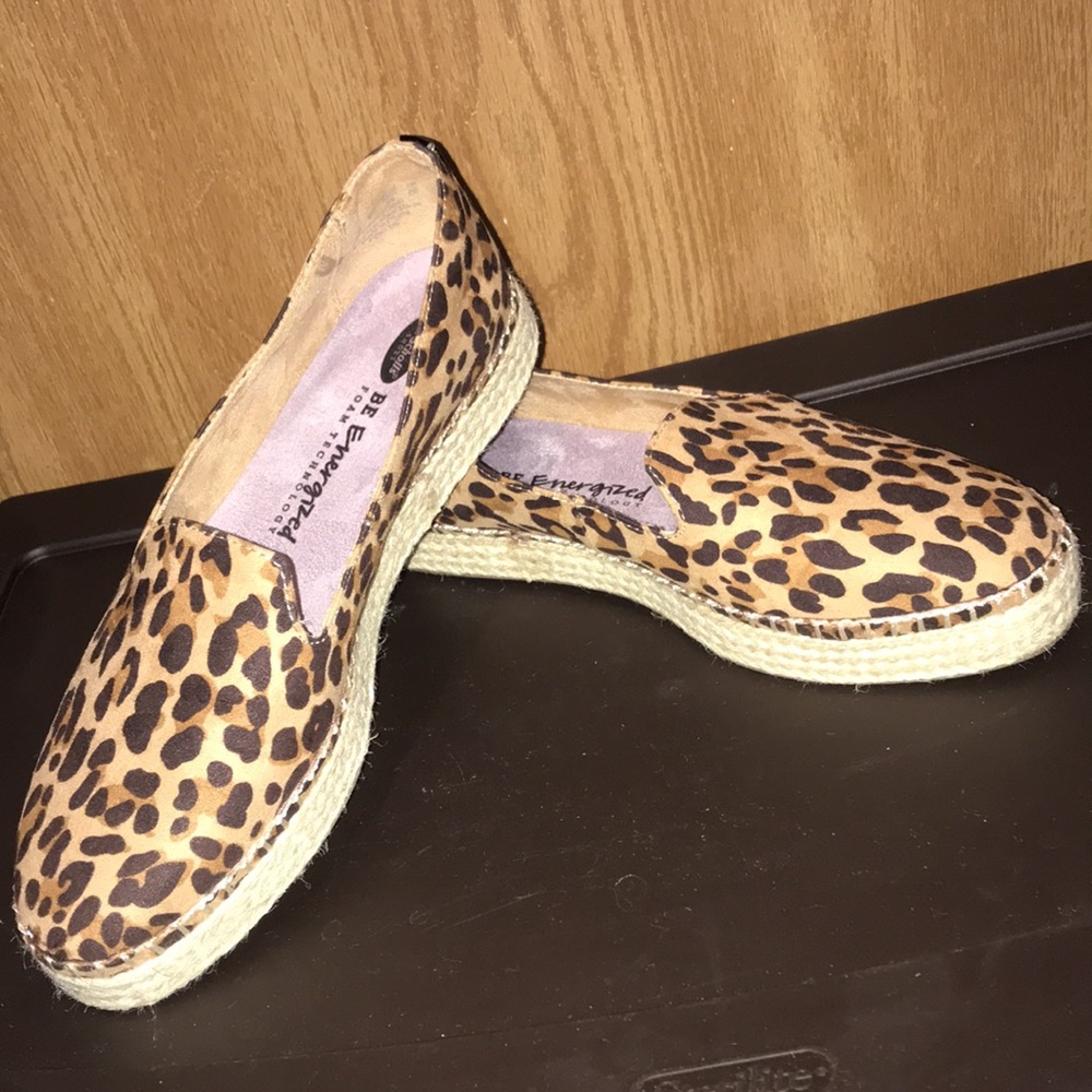 Dr Scholl 9 NEW Cheetah/Leopard Print/Macrame Details Slip On Tennis Shoes